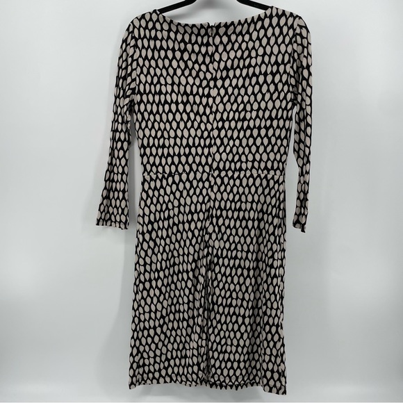 Loft Women’s Wrap Dress Black Tan Geometric S New - Picture 4 of 5